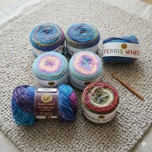 Lion Brand Ferris Wheel Yarn 7 UNITS Mixed Discontinued
